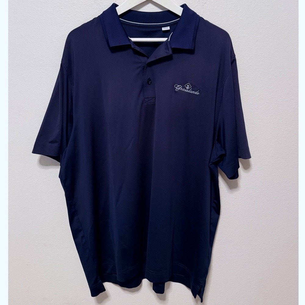 Cutter & Buck Polo Sz XL Grasslands Golf Navy Blue Short Sleeve Sport Shirt